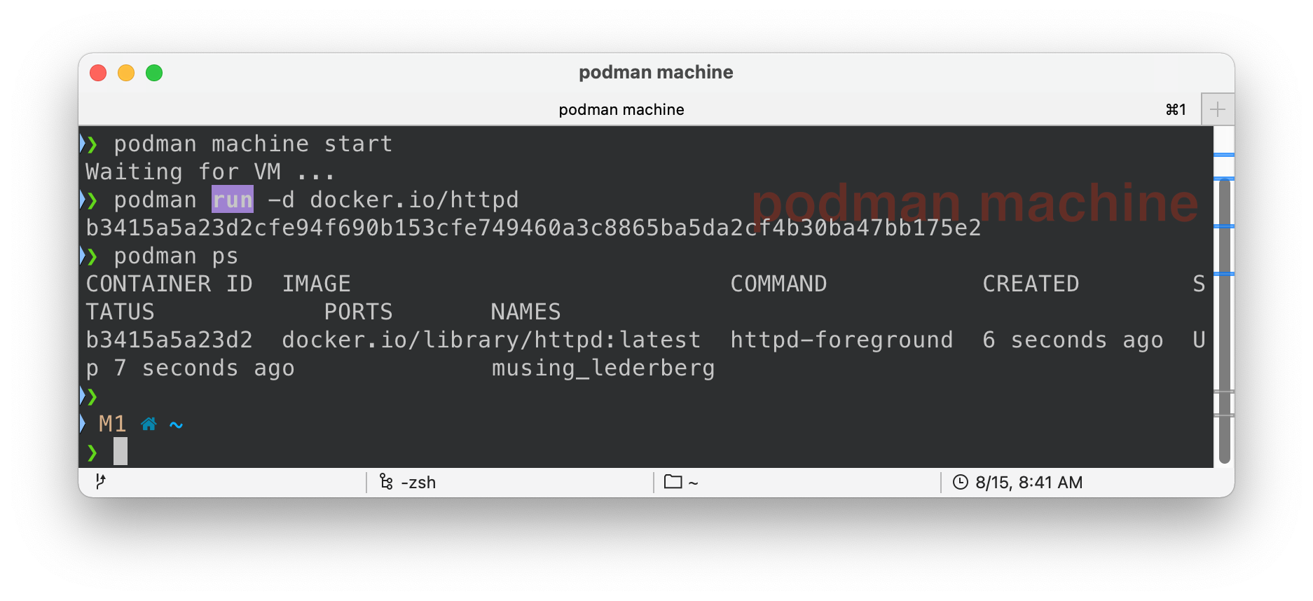 Running Podman Machine on the Mac M1